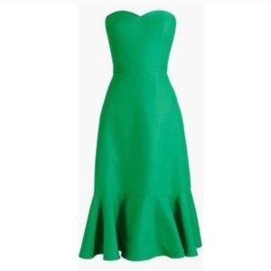 JCrew Petite Green Strapless Dress